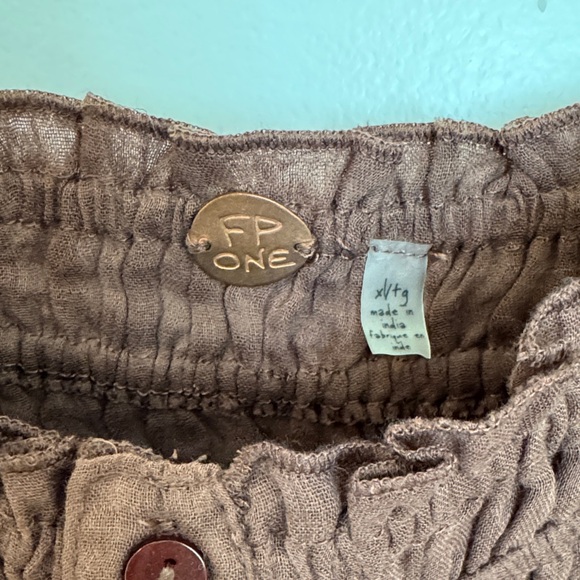 Brown Free People Ruffled Women's Crop Top - Picture 5 of 8